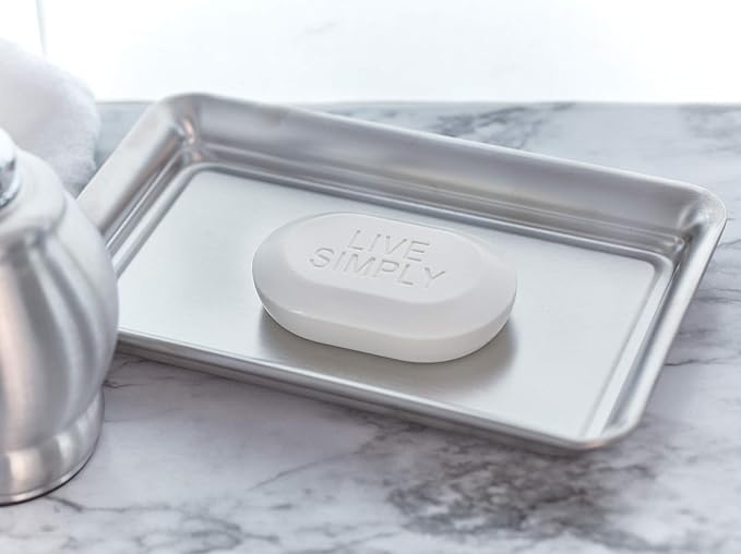 Bandeja de Baño iDesign, Acero Inoxidable Cepillado, 6.5 x 10 x 1 Pulgadas miniatura 6