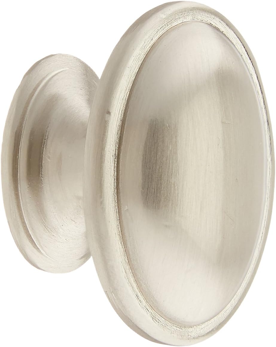 Atlas Homewares 316-BRN 1.33-Inch Austen Oval Knob from the Austen Collection, Brushed Nickel