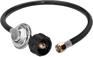 DOZYANT QCC1 Propane Regulator with 2ft Hose - Universal Low Pressure Replacement for Grills, Heaters, Fire Pits & Camp Stoves