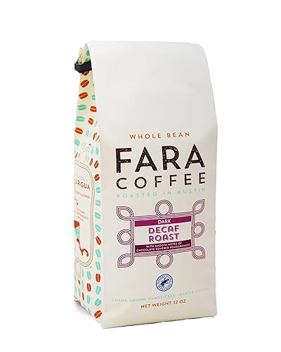 FARA CAFE Café nicaragüense gourmet de grano entero asado descafeinado, 12 onzas