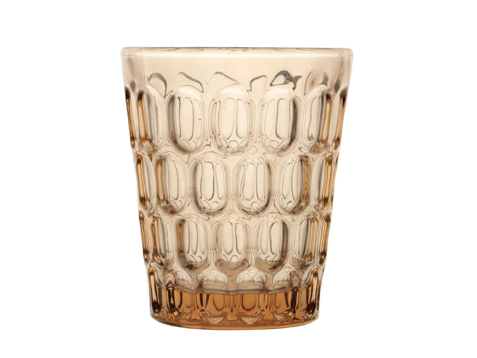 H&H Set of 6 Orange Coloured Glass Blow Glasses 32 cl