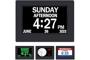 Smart Digital Day Clock Calendar Large-Time Day and Date Display