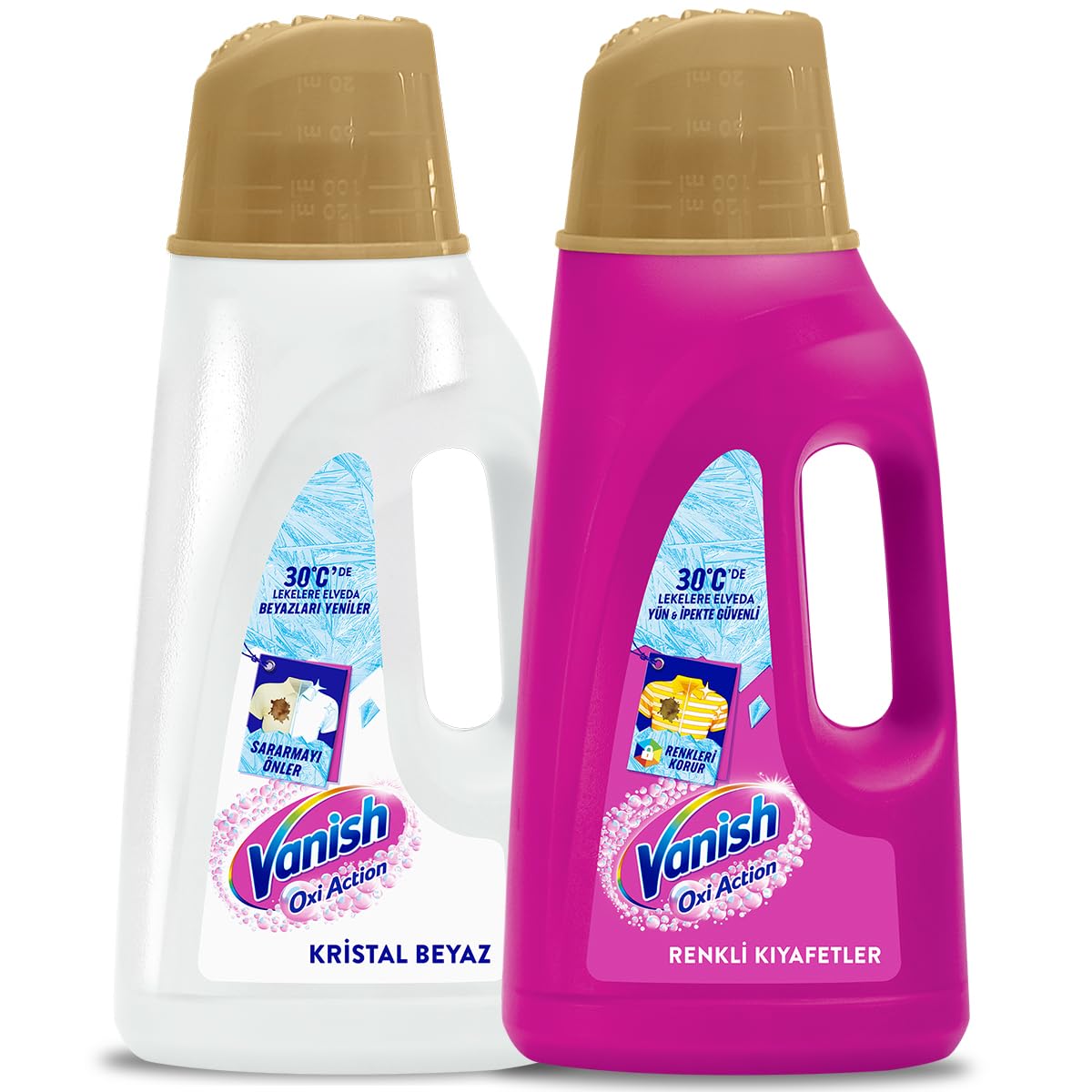 Vanish Kosla Multipower Renkliler ve Beyazlar için Leke Çıkarıcı ve Çamaşır Deterjanı Güçlendirici Set (2 x 2000 ml)