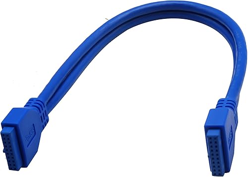 Miniatura 6 de AAOTOKK Cable USB 3.0 para cabecera de placa base de alta velocidad de 20 pines hembra a hembra adaptador de cabezal de placa base Cable extensor