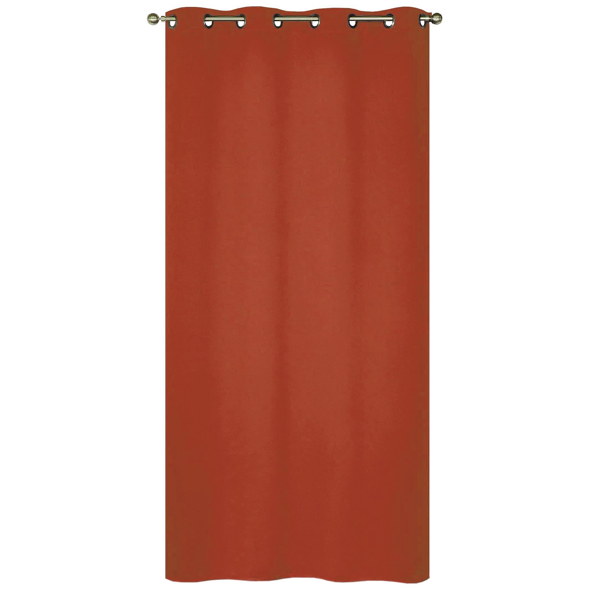 Atout Ciel Rideau Thermique doublé Polaire Ton sur Ton à œillets 140x240cm prêt a Poser, Terracotta (Lot de 2)