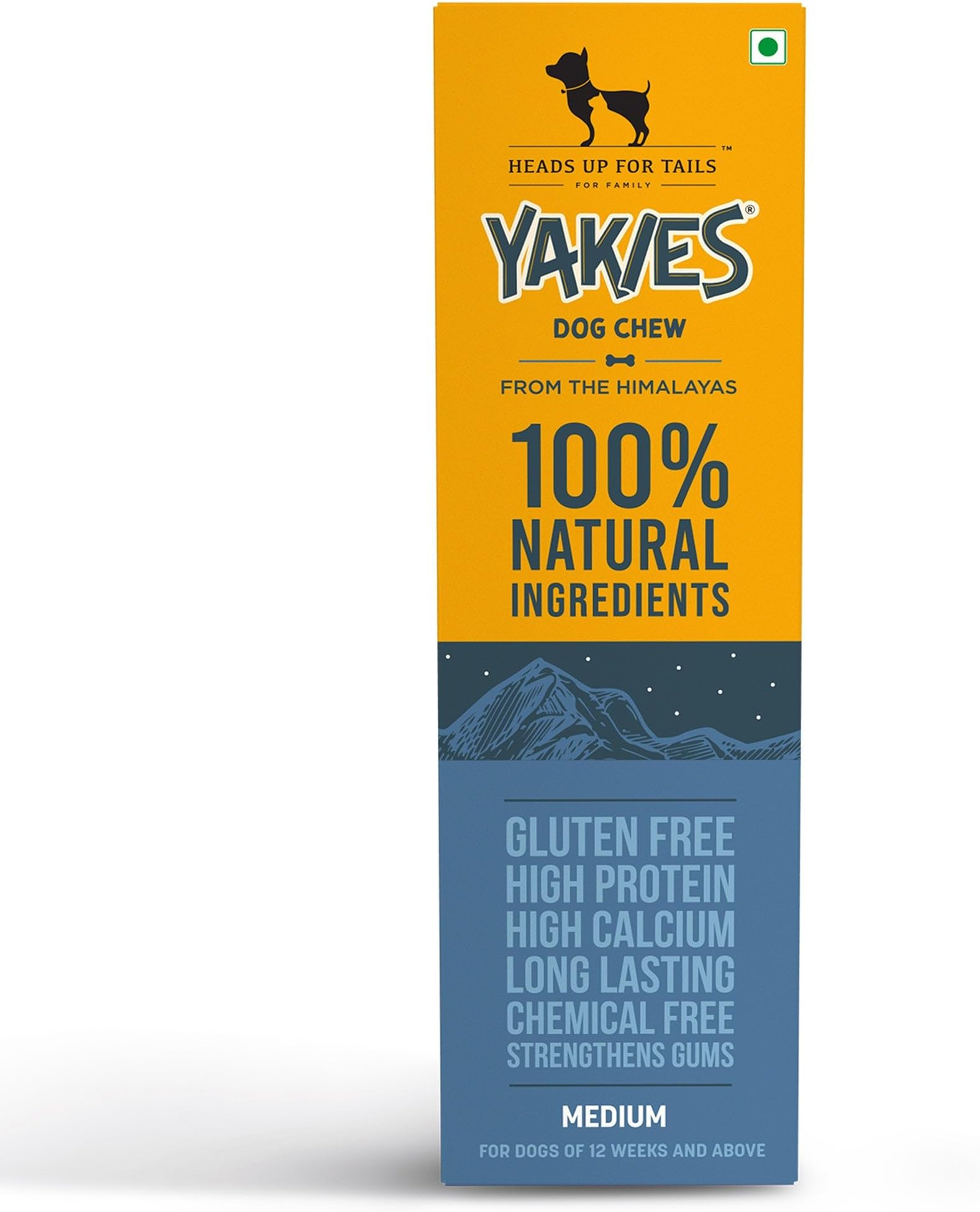 All Life Stages Huft Yakies Organic Dog Cheese Chew Bone(Medium 3 Pcs)