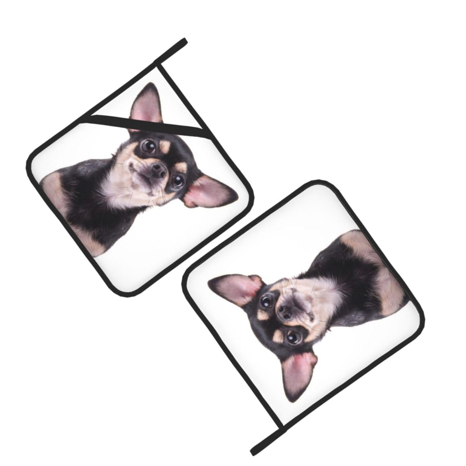Cute Chihuahua Printed Oven Pot Holders Set of 2 Pcs Heat Resistant Kitchen Microwave Potholders for Cooking Baking Grilling