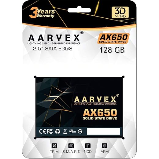 AARVEX AX650 SATA III SSD 128GB 6GB