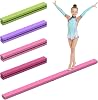 Leather Balance Beam, Purple Gymnastics bar 2.1m220 lbs Faux Suede, Folding Gymnastics Equipment for Birthday Gym Home Training Exercise Sports