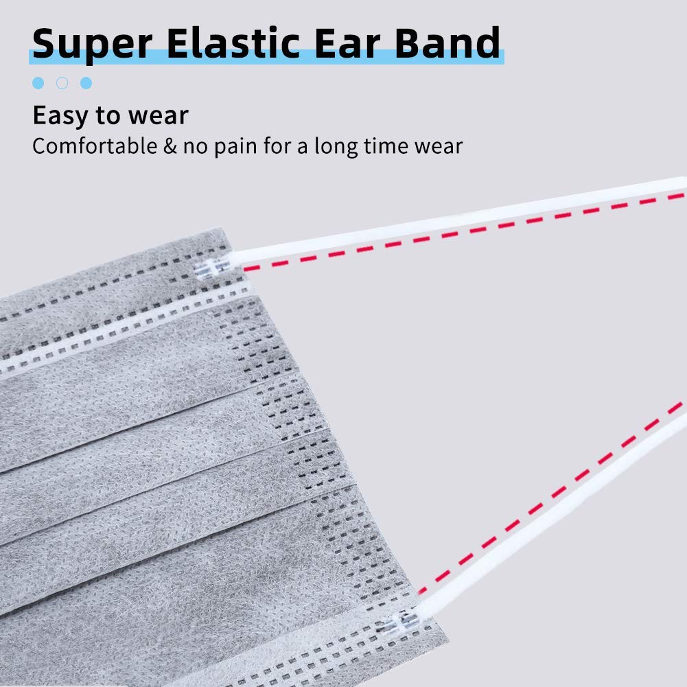 bigox Face Mask Individually Wrapped Disposable 100 Pack Grey