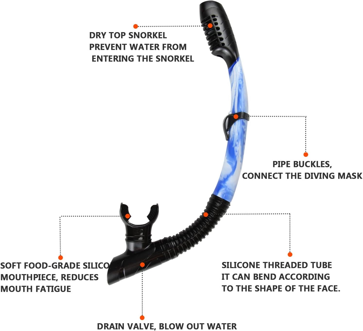 Snorkel mask Snorkeling Set for Adults and Youth, Diving mask and Full Dry Sn...