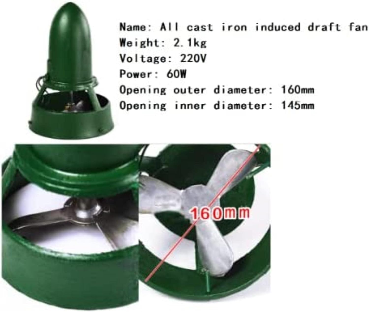 Chimney Fan 60W,Induced Draft Fan Exhaust Fan Household Exhaust Smoke Machine Dust Chimney Induced Draft Fan Home Cottage Cottage Stove Fireplace