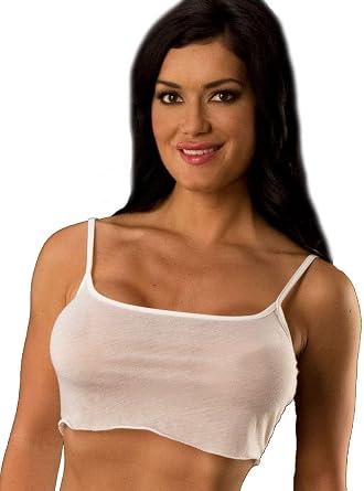 Sexy Crop Top in Semi Sheer White Jersey