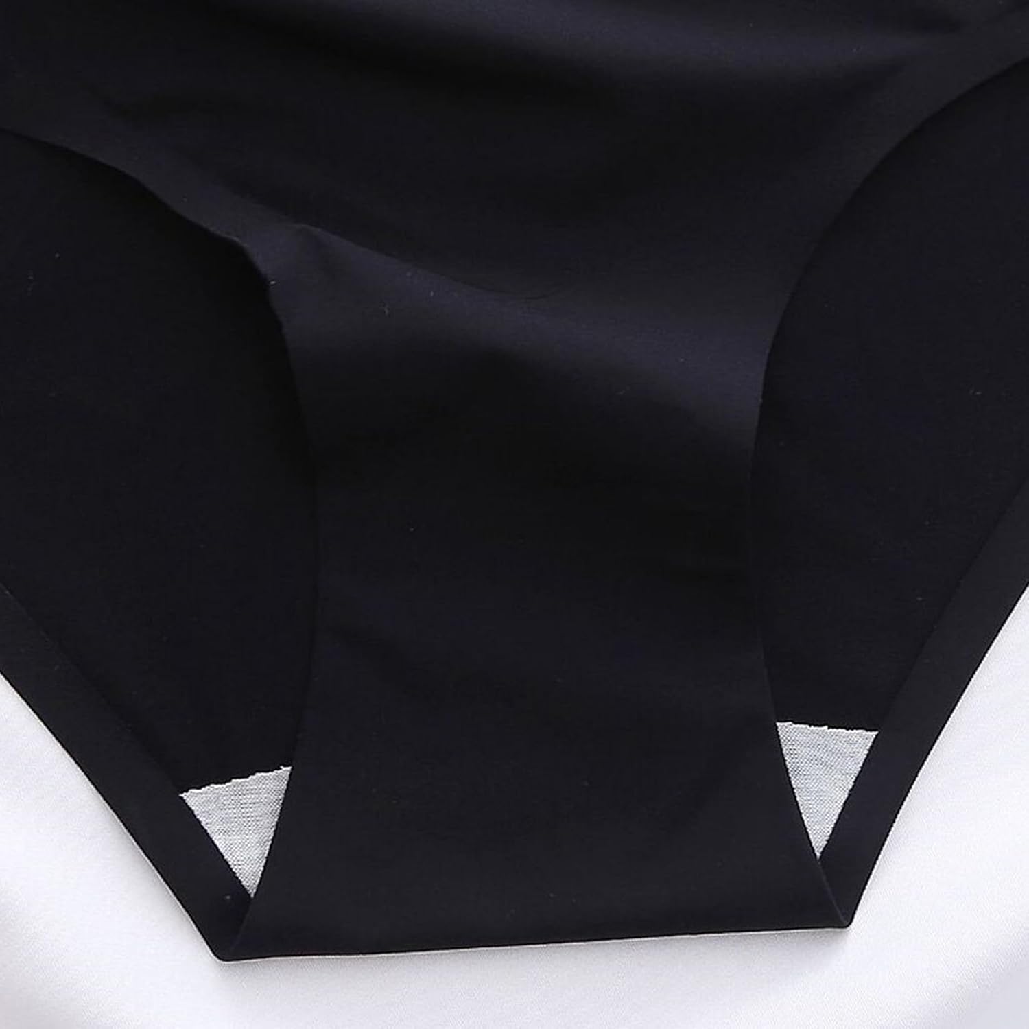 DGHM-JLMY Womens Underwear Stretch Sexy Solid Color Breathable Seamless Ice Silk Underwear Comfortable Low Waist Briefs (Black 5Pc,Medium)