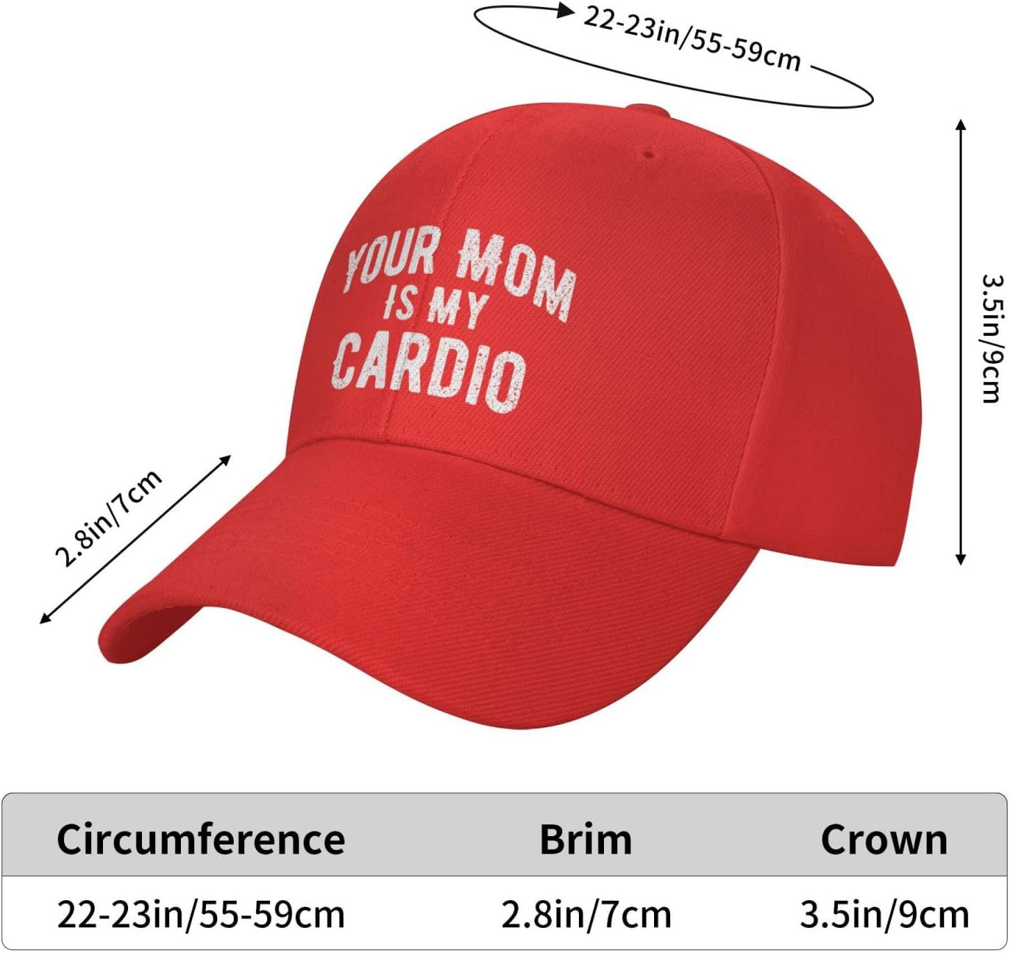 Your Mom is My Cardio Adjustable Baseball Hat Unisex Adult Sports Cap Black Outdoor Uv Protection image 5