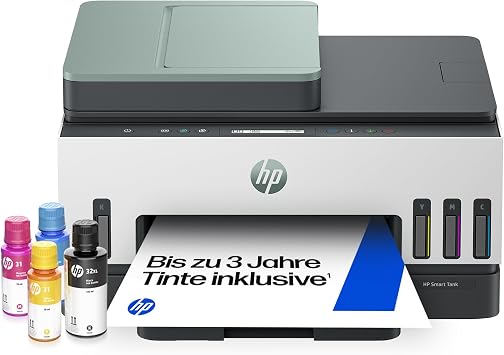 HP Smart Tank 7307 3-in-1 Multifunktionsdrucker (WLAN; Duplex; ADF) – 3 Jahre Tinte inklusive, 3 Jahre Garantie, großer Tintentank, hohe Reichweite, Drucken in hoher Qualität