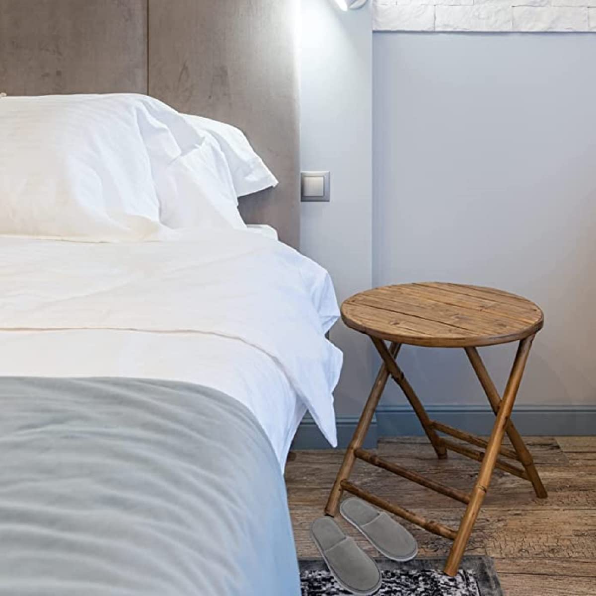 Kiuiom Przenośne antypoślizgowe kapcie jednorazowe, hotelowe, frotte, kąpielowe, 4 pary do hotelu, spa, domu, podróży, kobiet i mężczyzn (kolor: szary), szary, 41 EU