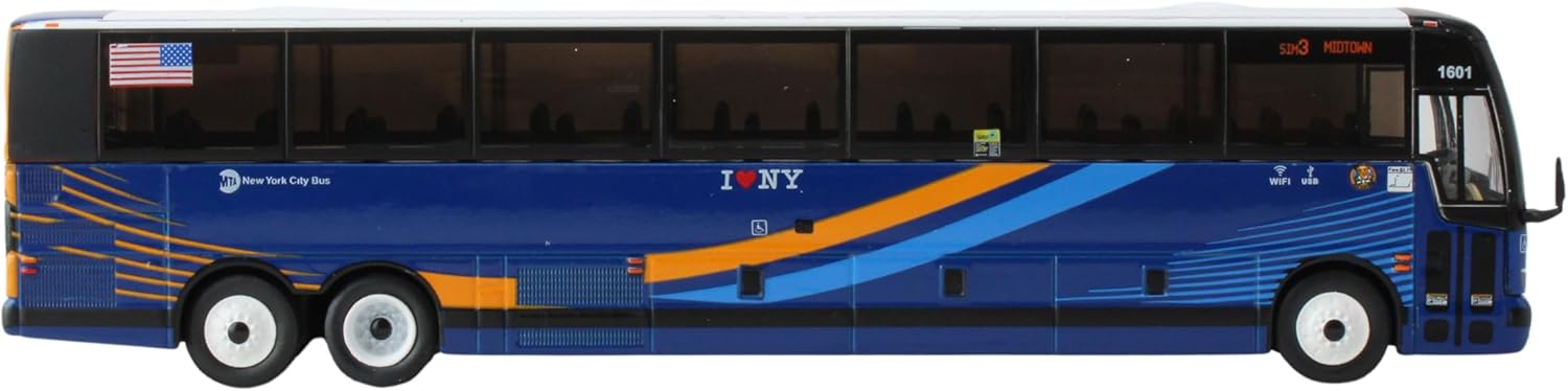 Prevost X3-45 Commuter Coach: MTA Express Service Bus, with Die-Cast Metal, 1/87 Scale (6")