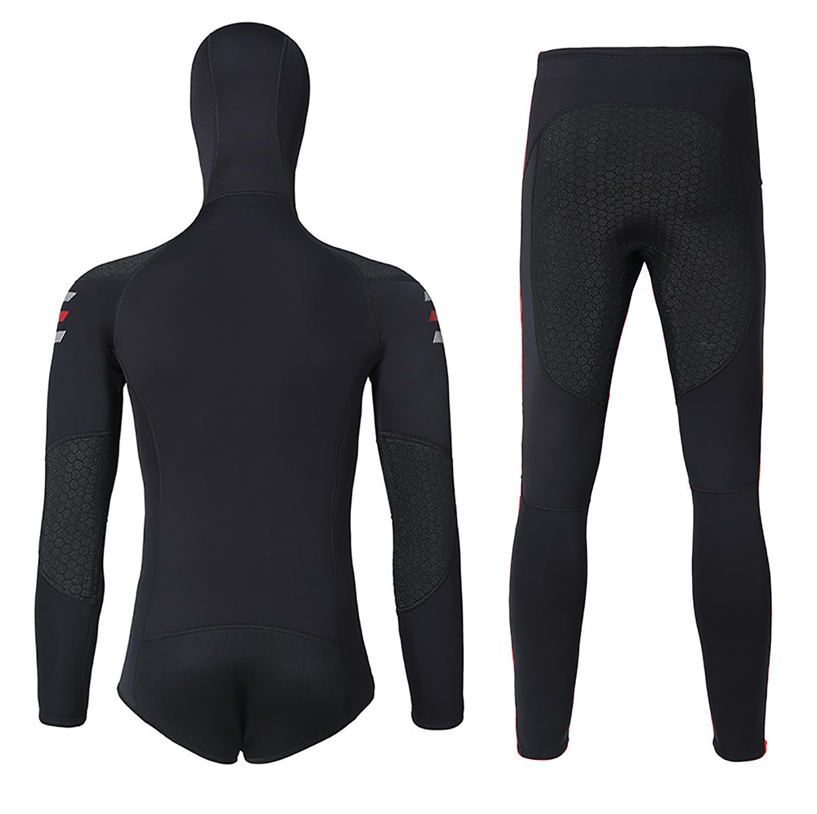 Muta da sub in neoprene da 3 mm per uomo, muta da caccia nera a corpo intero in 2 pezzi con cappuccio, manica lunga per apnea in acqua fresca, snorkeling, immersioni subacquee
