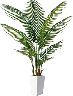 7FT Artificial Palm Tree, Tall Artificial Tree Plants with Fake Plants, ...