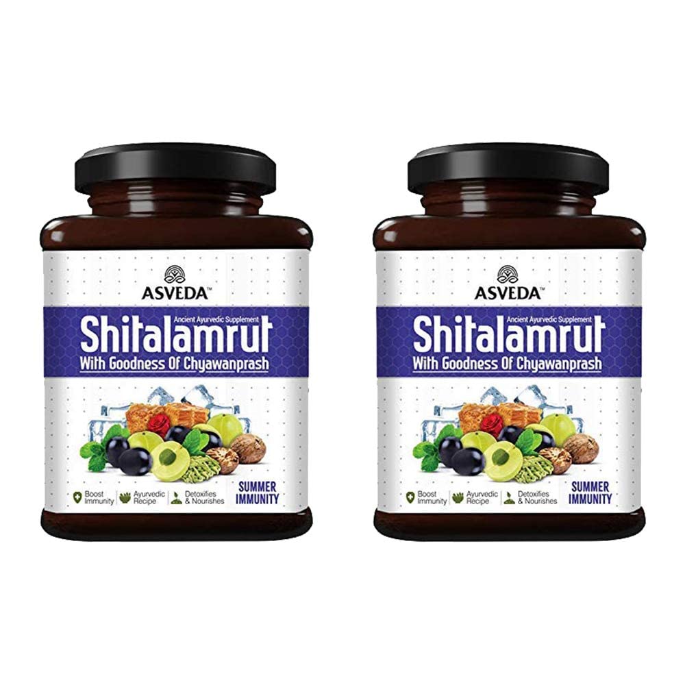 Shitalamrut Sugar Free Chyawanprash - Summer Immunity Booster For Kids, Adults - Improve Strength, Stamina And Energy - 100% Raw Mishri (Khadi Sakar) Grapes - 500Gm, Pack Of 2