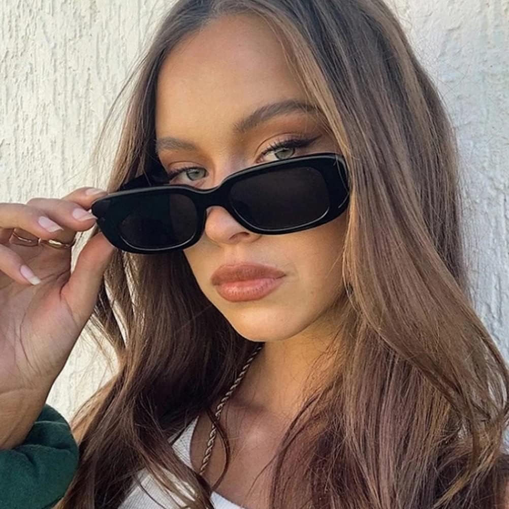 kuou 2 Pieces Square Rectangle Sunglasses, Fashion Retro Glasses, UV 400 Protection Driving Eyewear for Women Men 6 618bwpTOyaS. AC SL1002