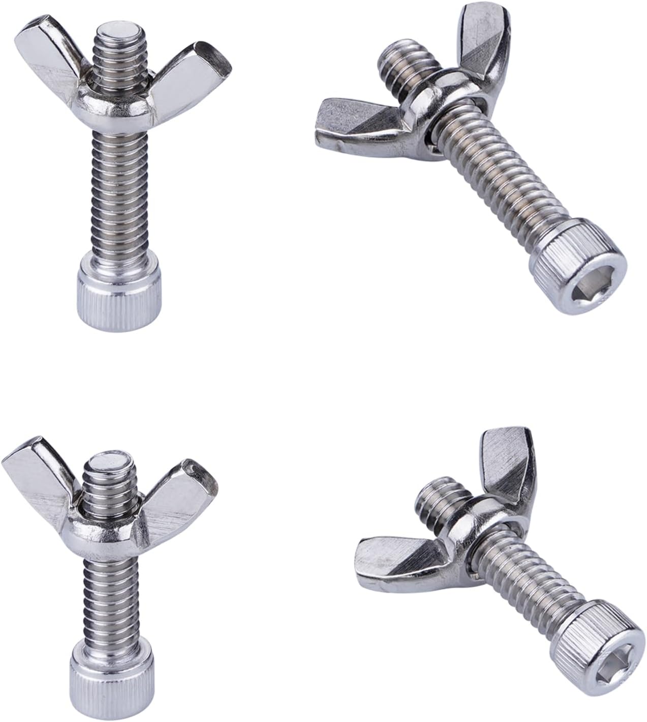LEOLIO Stainless Steel Bat Pins Set - 2 Pairs, 4 Pieces with 1'' & 1-1/4'' Sizes - Pottery Wheel Bat Pins Replacement Kit for Any Standard Wheel Head - Ceramic Pottery Tools