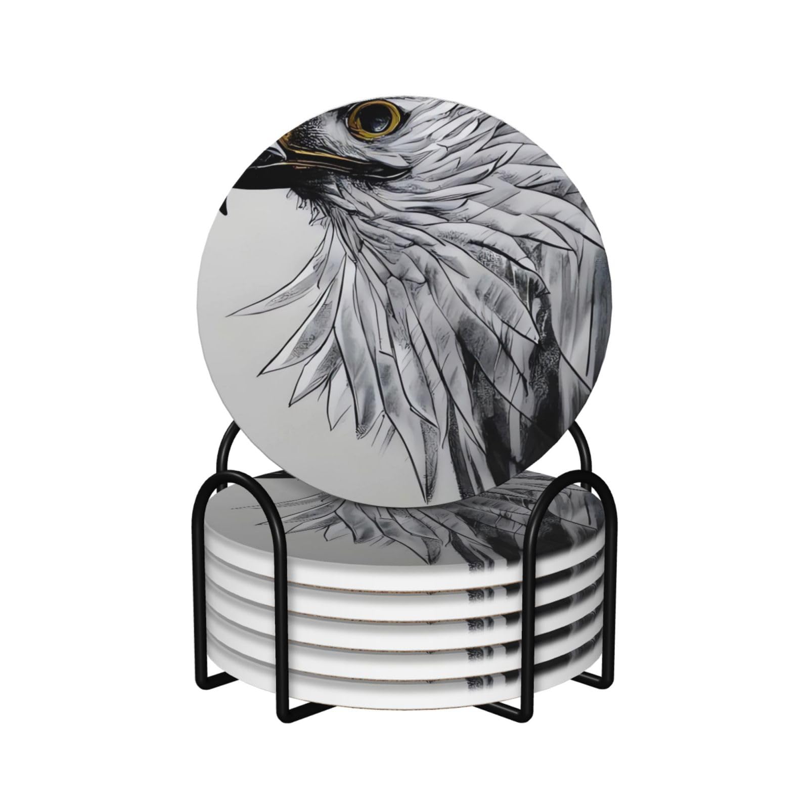 Dessous de verre en céramique aigle pour table basse et bar