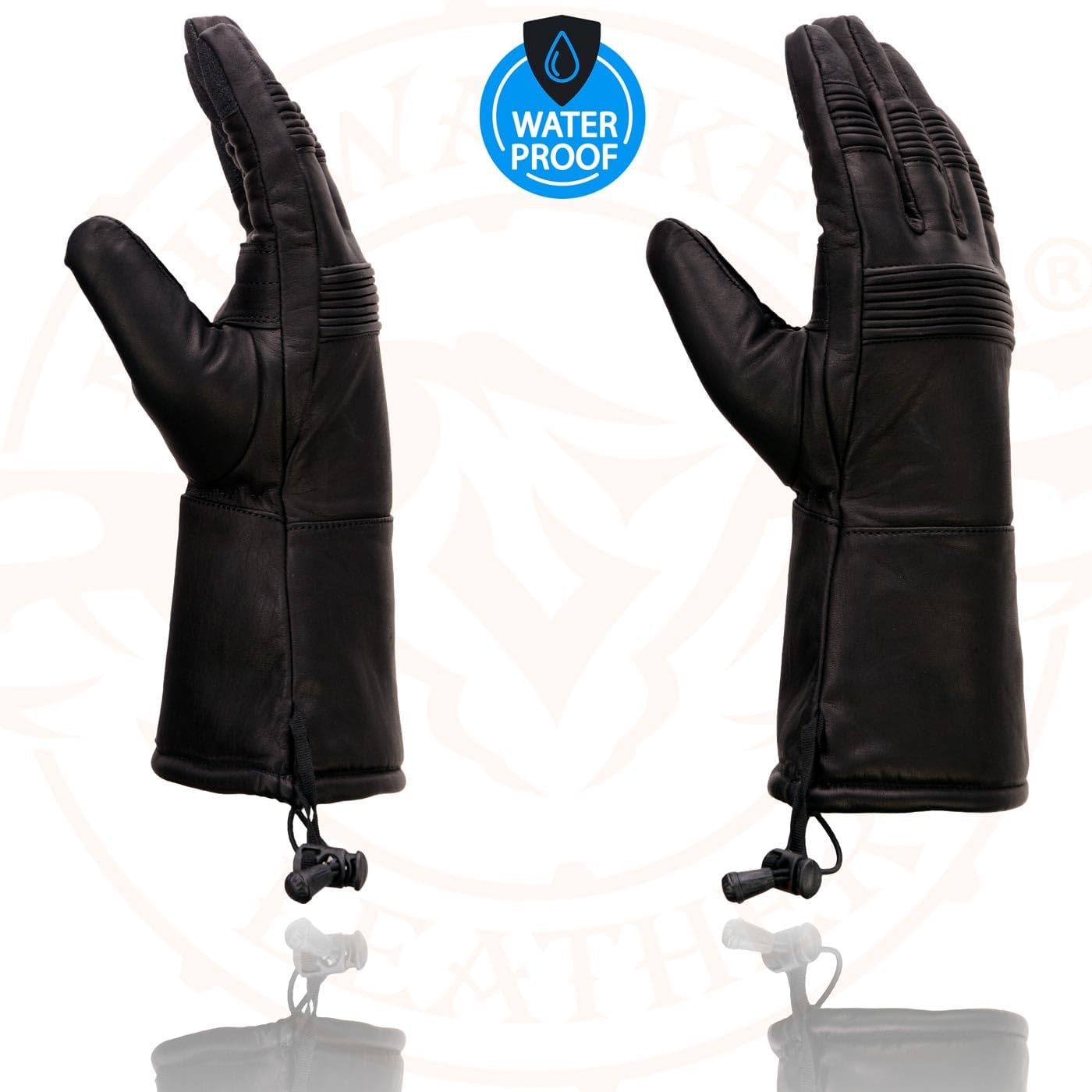 Milwaukee Leather Men's Leather Gauntlet Lined Motorcycle Hand Gloves - Image 2