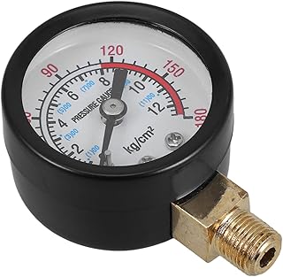 Kichvoe エアコンプレッサー用底部取り付け式圧力計 0-12kg垂直ラジアルゲージ 精密測定対応 耐候性ケース付き 産業用および家庭用空気圧計