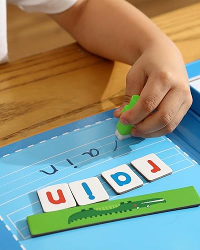 Miniatura 7 de Lauon Juego de letras y números magnéticos para niños pequeños, 52 imanes del alfabeto para refrigerador, juguete de educación temprana con