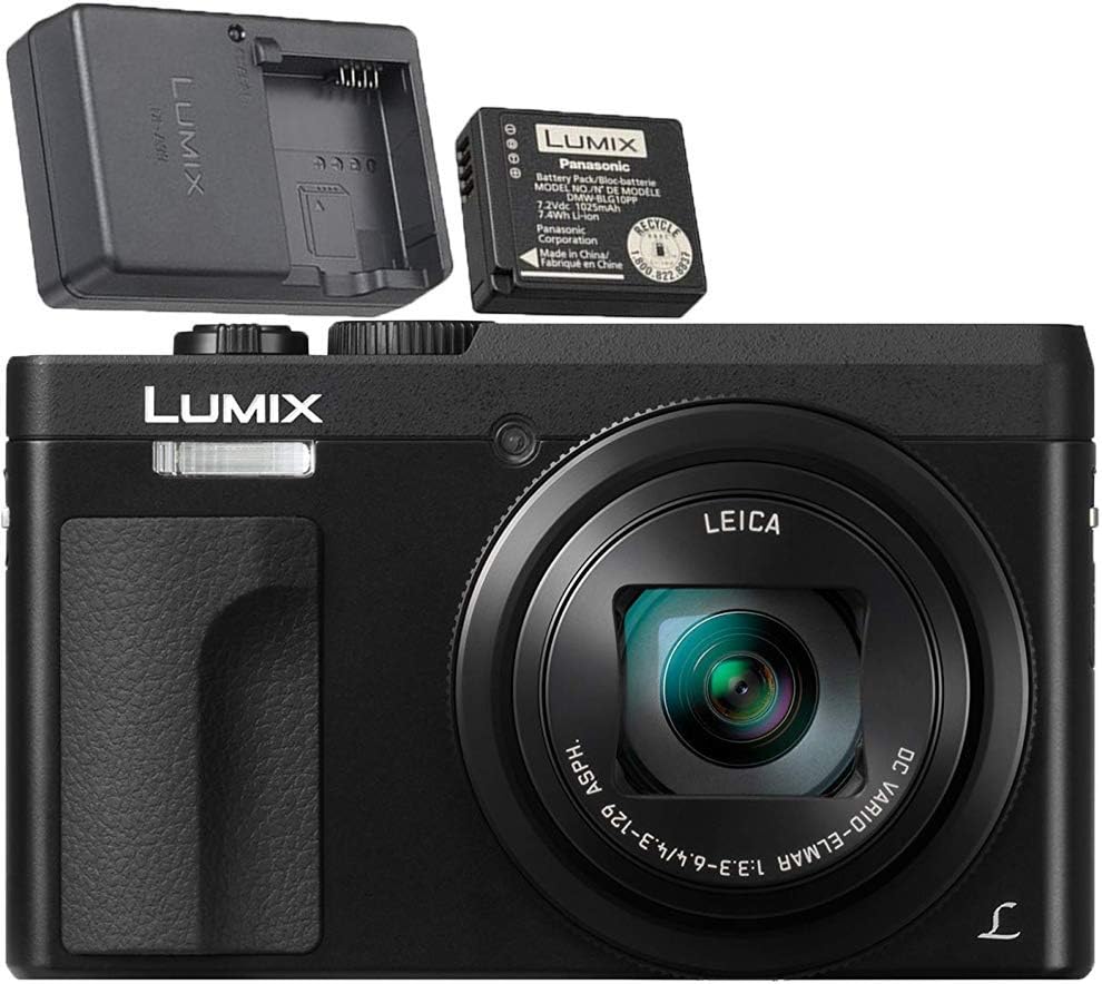 Panasonic LUMIX DC-ZS70S 20.3MP 4K Digital Camera (Black) with Battery and External Charger Travel Pack Bundle