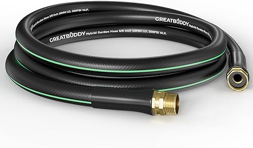 Miniatura 11 de GreatBuddy - Manguera de jardín de 100 pies, manguera de agua de 5/8" resistente, flexible, manguera híbrida ligera, resistente a 600 PSI con