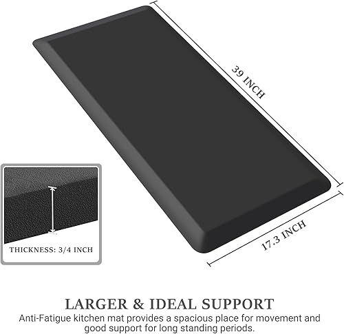 Miniatura 2 de WISELIFE Tapete de cocina antifatiga, tapete de cocina de 34 pulgadas de grosor, antideslizante, impermeable, resistente, ergonómico, cómodo,