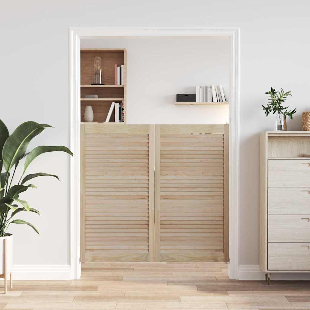 Anta armadio 2 pezzi naturale 110 x 2,1 x 59,5 cm in legno di pino massello per mobili, cucina e bagno, facile montaggio, anta resistente, ideale per ristrutturazione e sostituzione