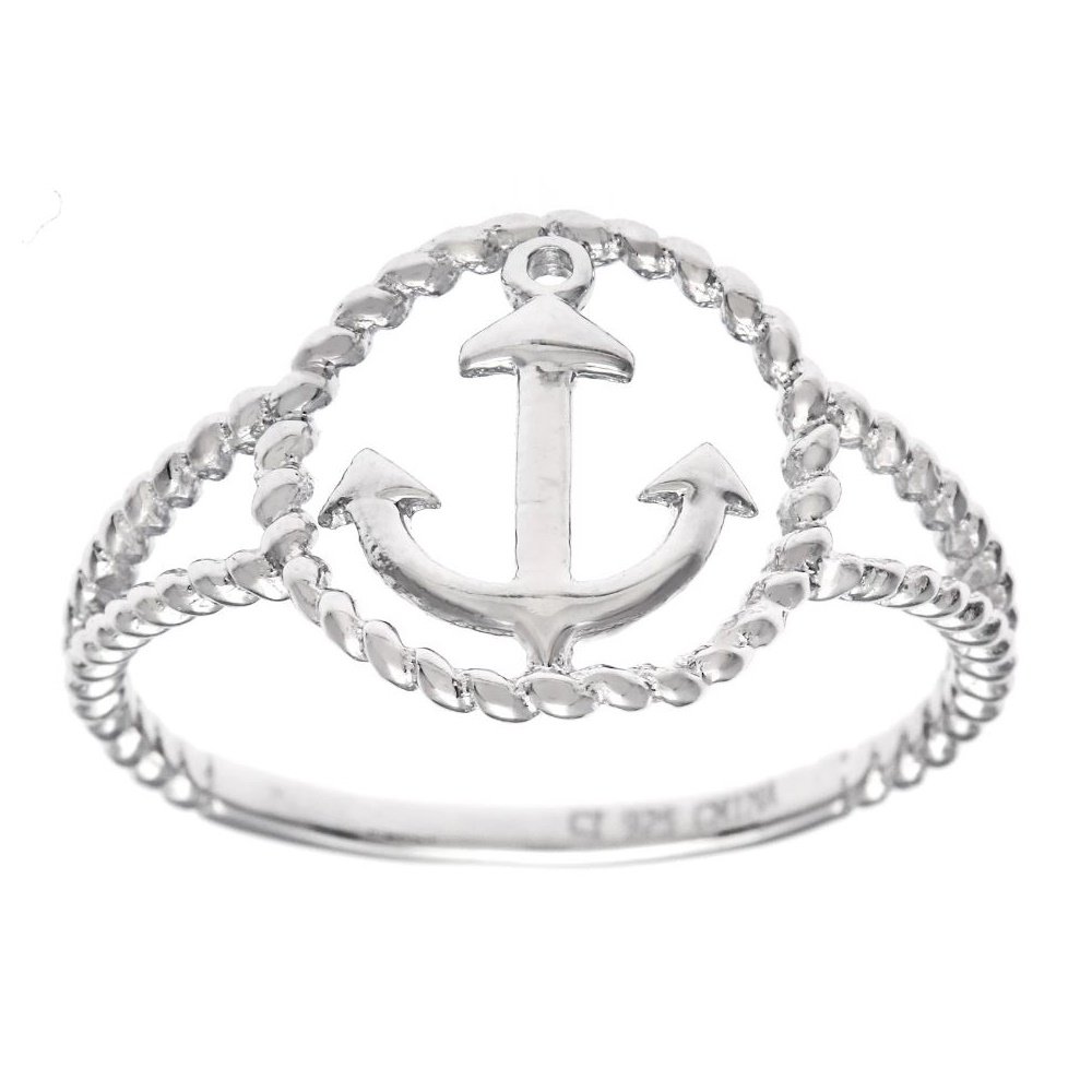 Beaux BijouxSterling Silver Twisted Anchor Ring. Available in sizes 6-7 - 8-9