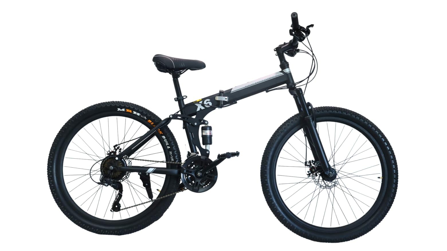 MTB Foldable Mountain Bike 26 * 2T Inch Cycle for Adults Unisex Dual Disk Brake with Dual Suspension 21 Speed Gear Bicycle (Black)-picture-30