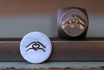 Supply Guy 8mm Hands with Heart Metal Punch Design Stamp CH-83