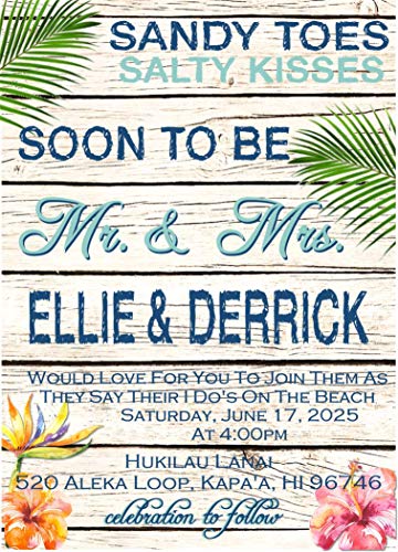 Beach Wedding Invitations & RSVP Cards - Set of 12, Tropical Wedding Invitations, Destination Wedding Invitations