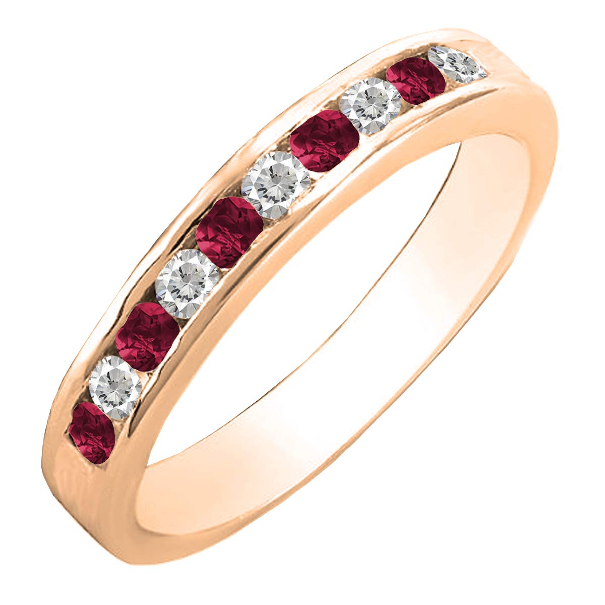 DazzlingRock Collection 10 quilates oro rosa redonda Red Ruby