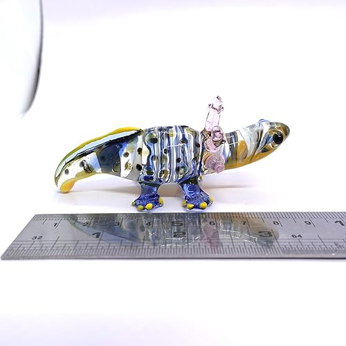 Miniatura 2 de Axolotl - Figuras artísticas en miniatura de vidrio soplado a mano, animales coleccionables, regalo para decoración del hogar (3 pulgadas, azul