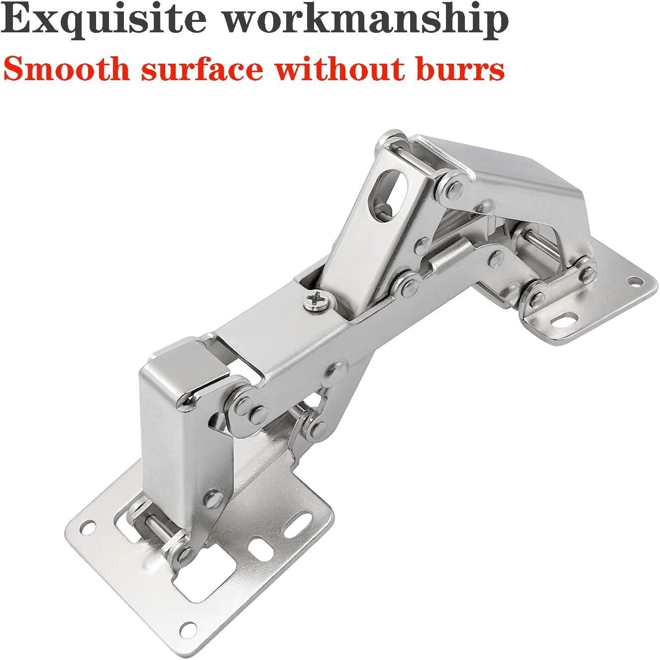 Qrity 4 PCS 175 Degree Hinges Soft Close, Frameless Hydraulic Cabinet Doors Hinges, Adjustable Mounting Hinges for Cabinet, Cupboards, Wardrobe