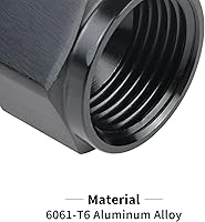 Vista 4 de Adaptador de riel de combustible macho 6AN Flare a 6AN ORB, adaptador de manguera de línea de combustible de aluminio, accesorios de sistema