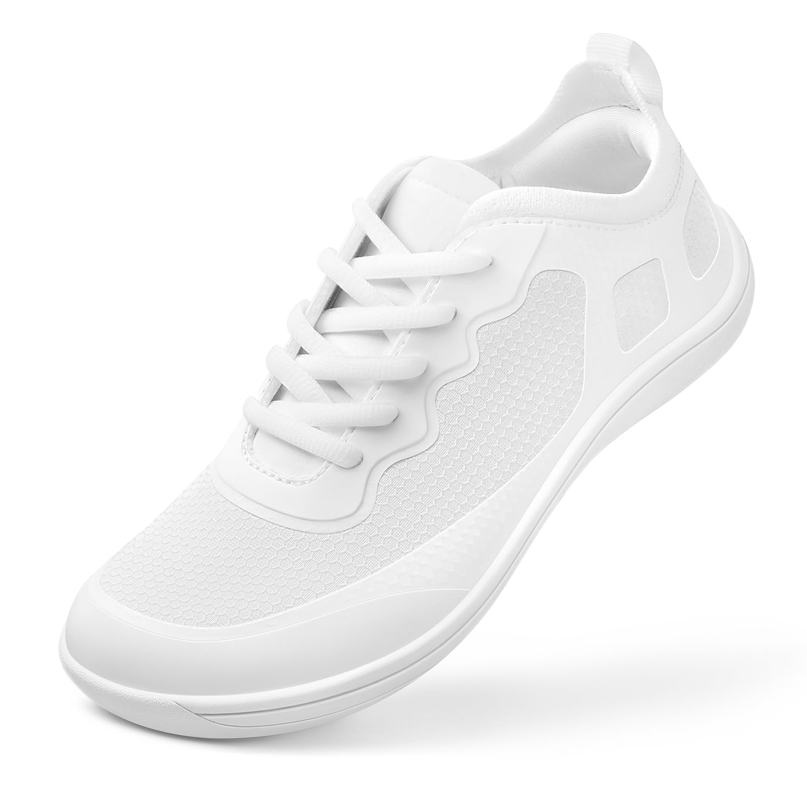 PIZZ ANNU Luna Damen Barfußschuhe für Breite Füße, Zero Drop Sneaker mit Herausnehmbarer Memory Foam Innensohle, Leichte Bequeme Walking Freizeitschuhe