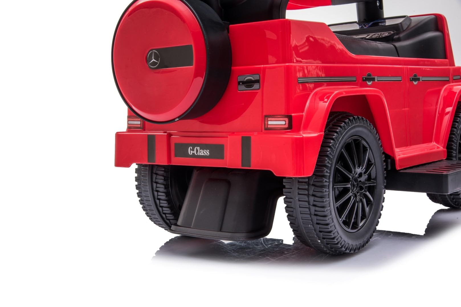 sun baby Coche de Empuje Mercedes Benz G con Licencia, Coche para Niños a Partir de 1 año, Volante con Sonido, Asiento y Ruedas de plástico, Barra de Empuje (Rojo)
