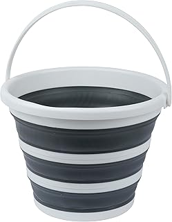 axentia 135822 - Cubo plegable (31,5 x 25 x 31,5 cm, 10 L), color blanco y gris oscuro