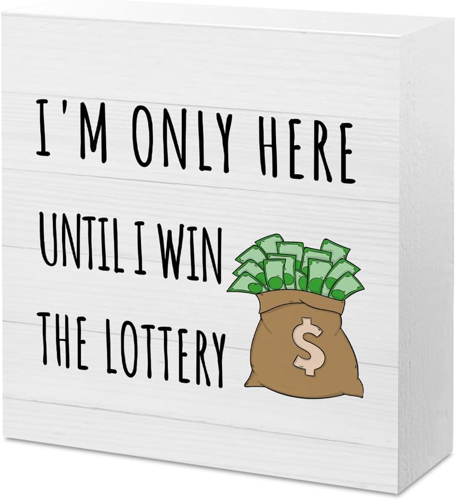 Funny Office Gag Gifts for Coworkers Office Desk Accessories Wooden Box Decor for Office Coffee Table Cubicle Pantry Shelf Joke Gifts for Women Men Colleagues Brother