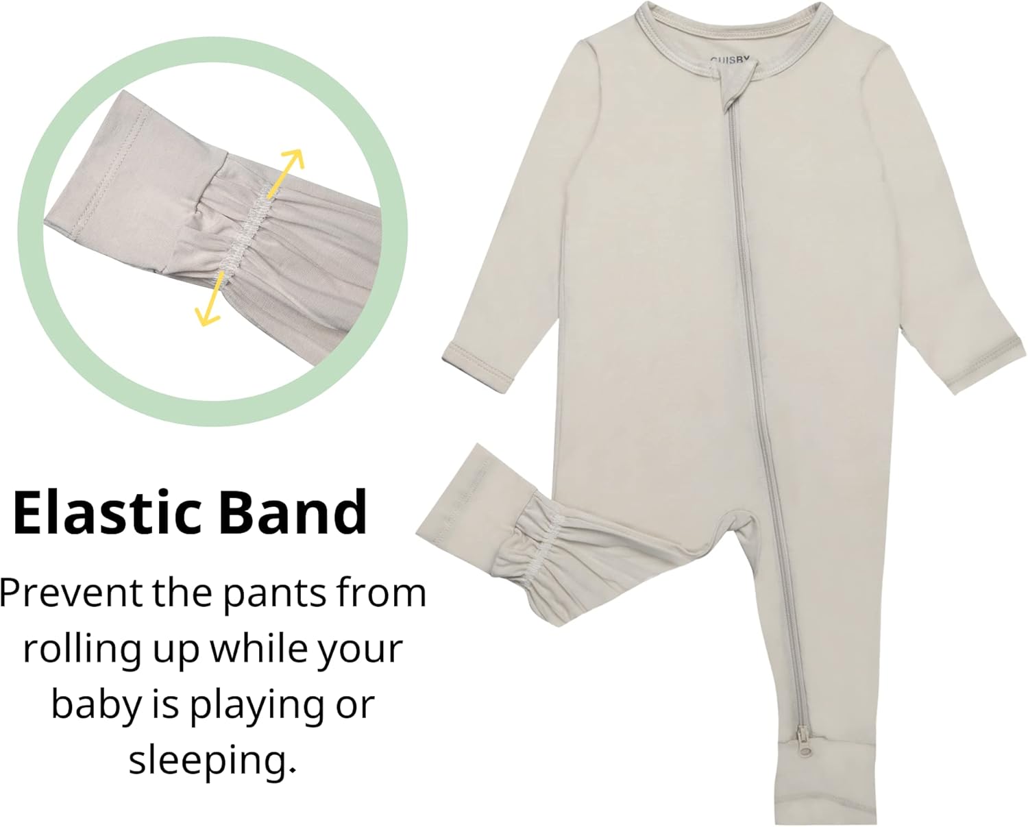 GUISBY Baby Footless Rompers, Rayon Pajamas 2 Way Zipper with Long Sleeve Sleeper - Image 4