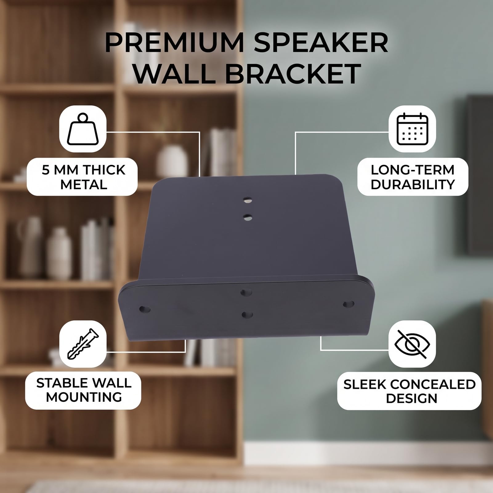 ASHATA Soporte de Pared para Altavoz de Metal para Home 400 |Soporte Resistente con Diseño Oculto