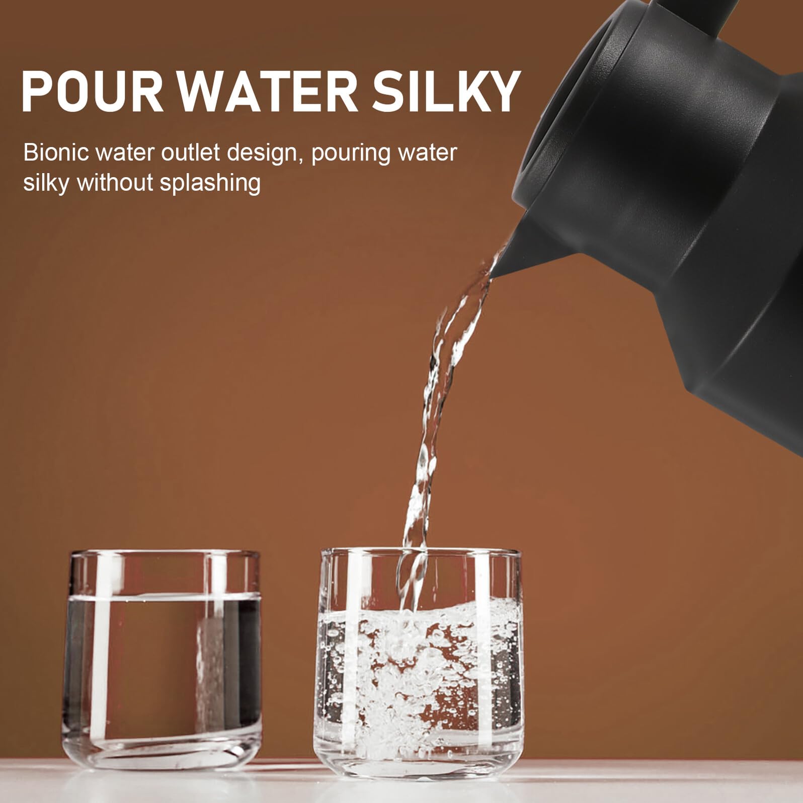Kettle Térmico Aislamiento Botella de Agua Doméstica para Oficina Camping y Picnic Diseño Sencillo Negro Apto para Líquidos Calientes y Fríos